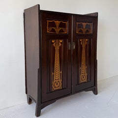 Vintage Art Deco Cabinet with Art Nouveau Inlays