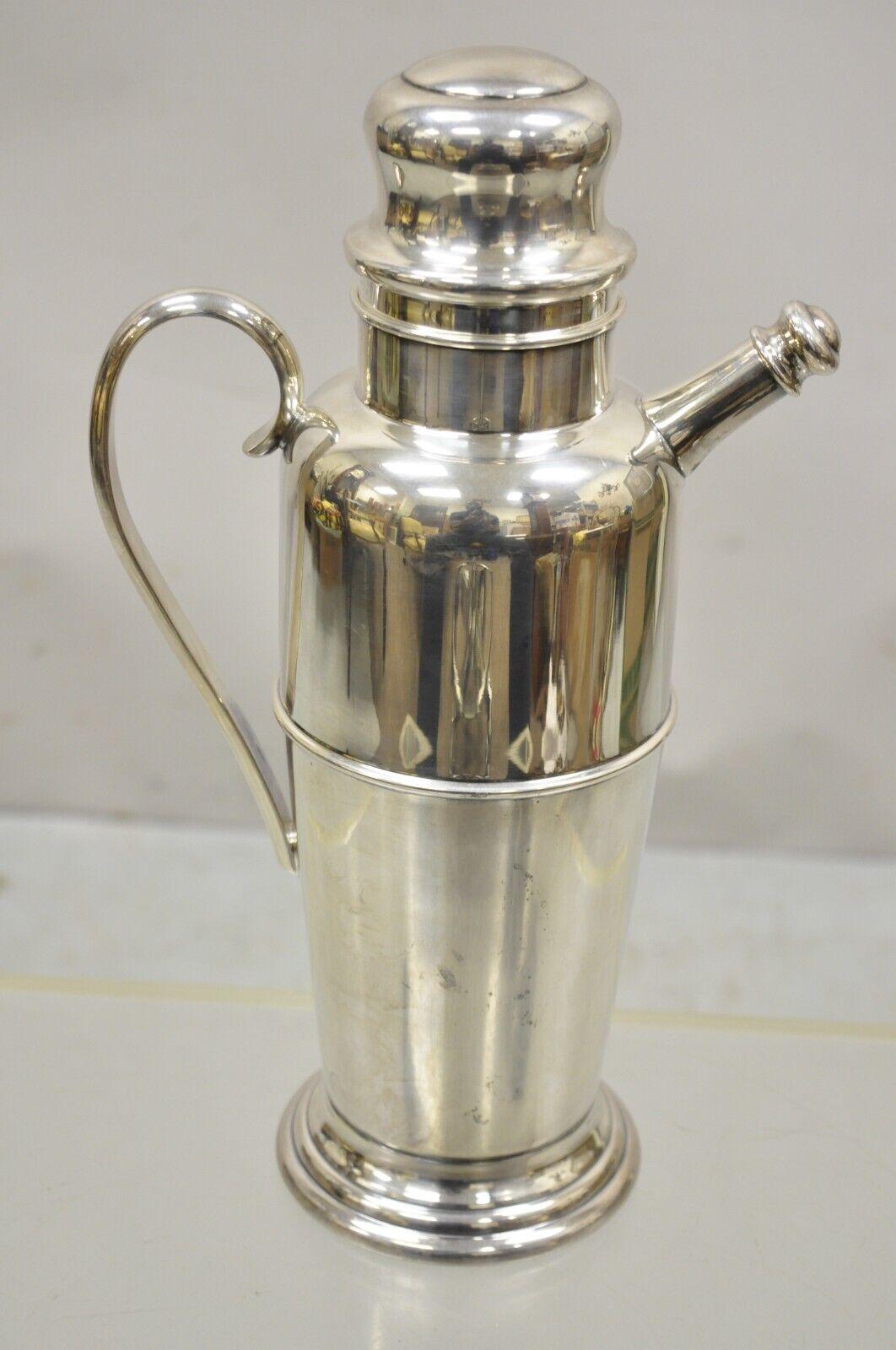 Vintage Art Deco Cambridge Silver Plated Cocktail Martini Shaker In Good Condition In Philadelphia, PA