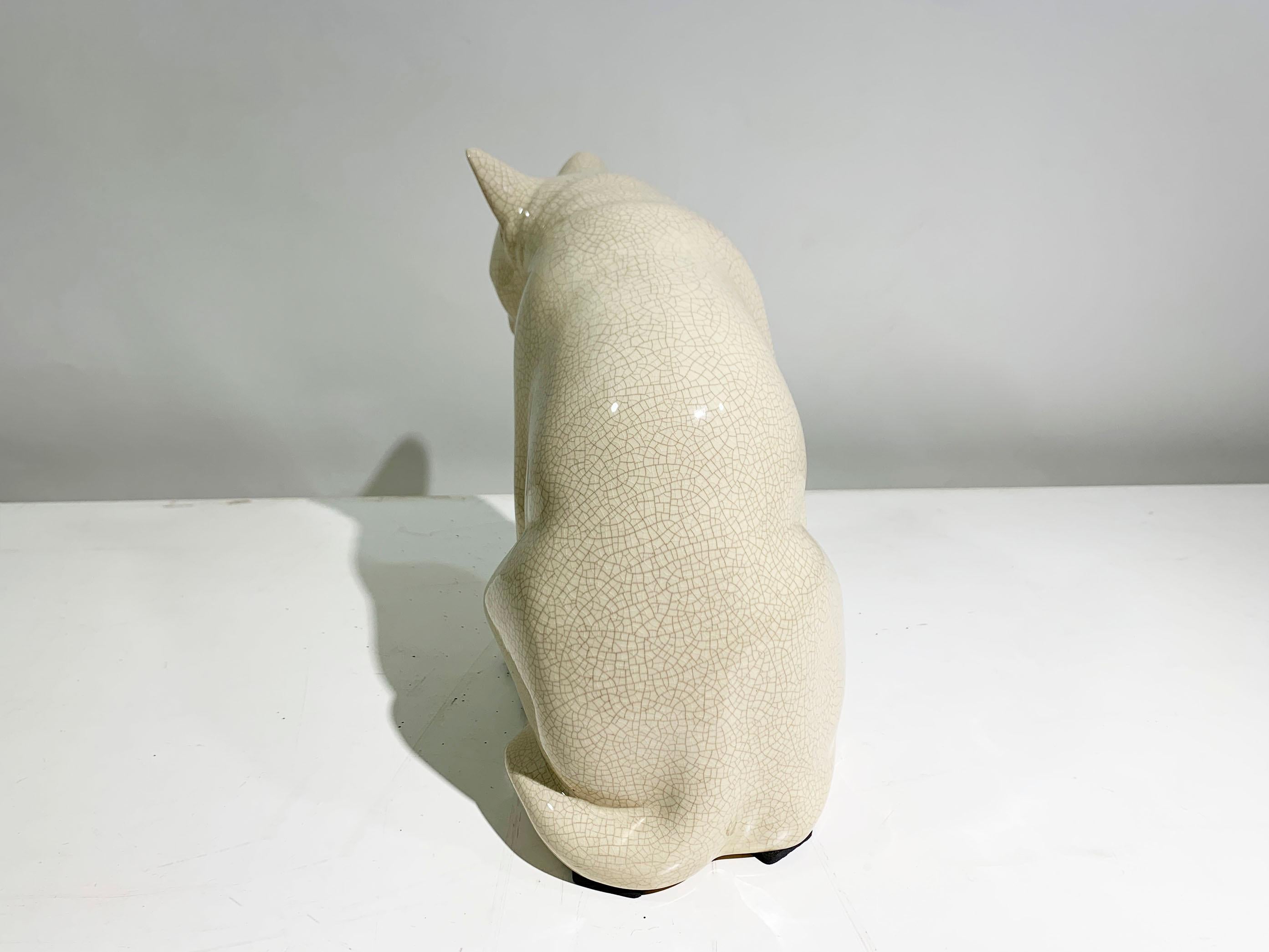 Escultura Vintage Art Decó Gatos firmada 
