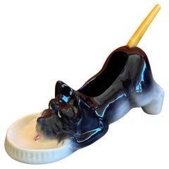 Vintage Art Deco Ceramic and Bakelite "Dog" Catch-All