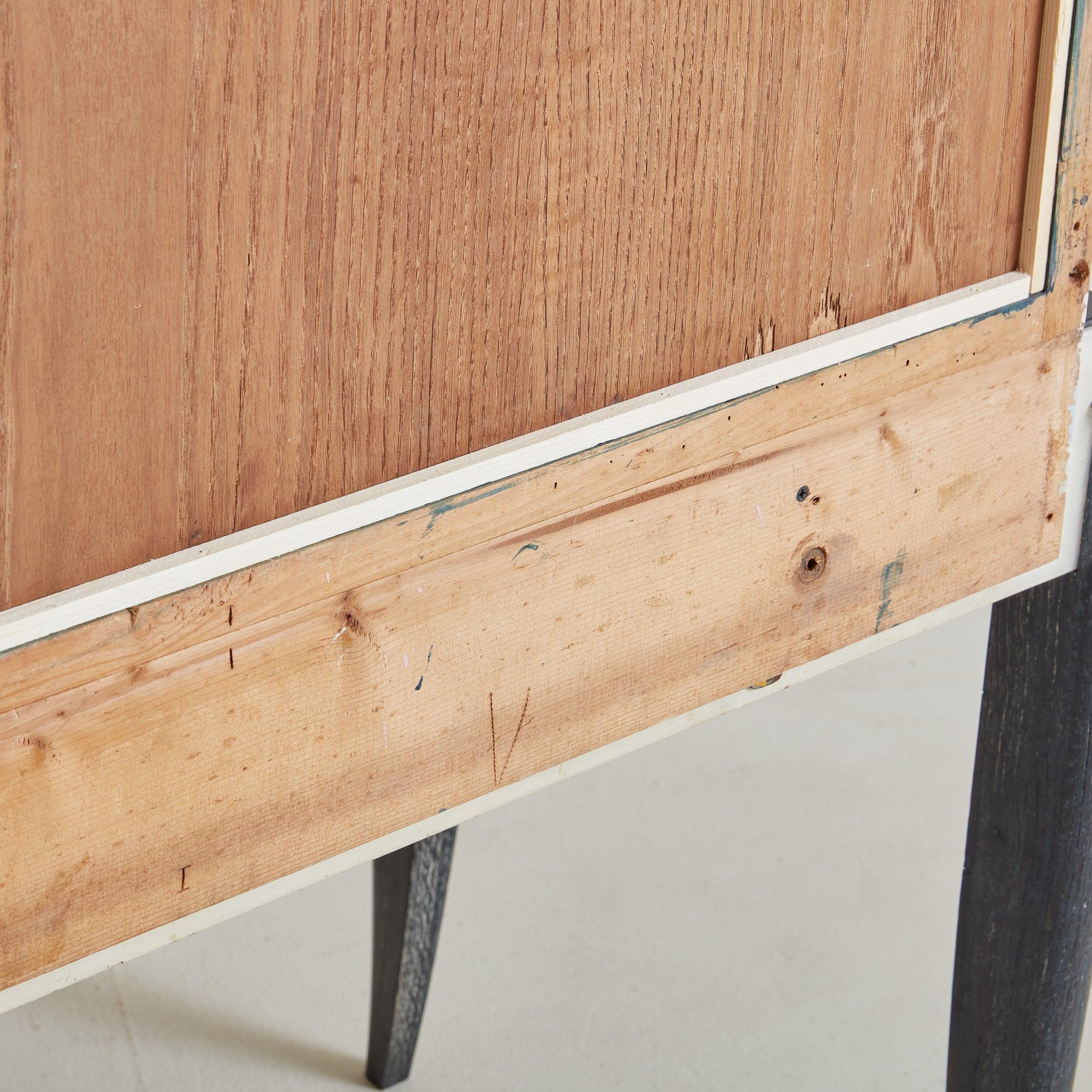 Vintage-Schreibtisch aus gekälktem, ebonisiertem Holz im Art déco-Stil im Angebot 7