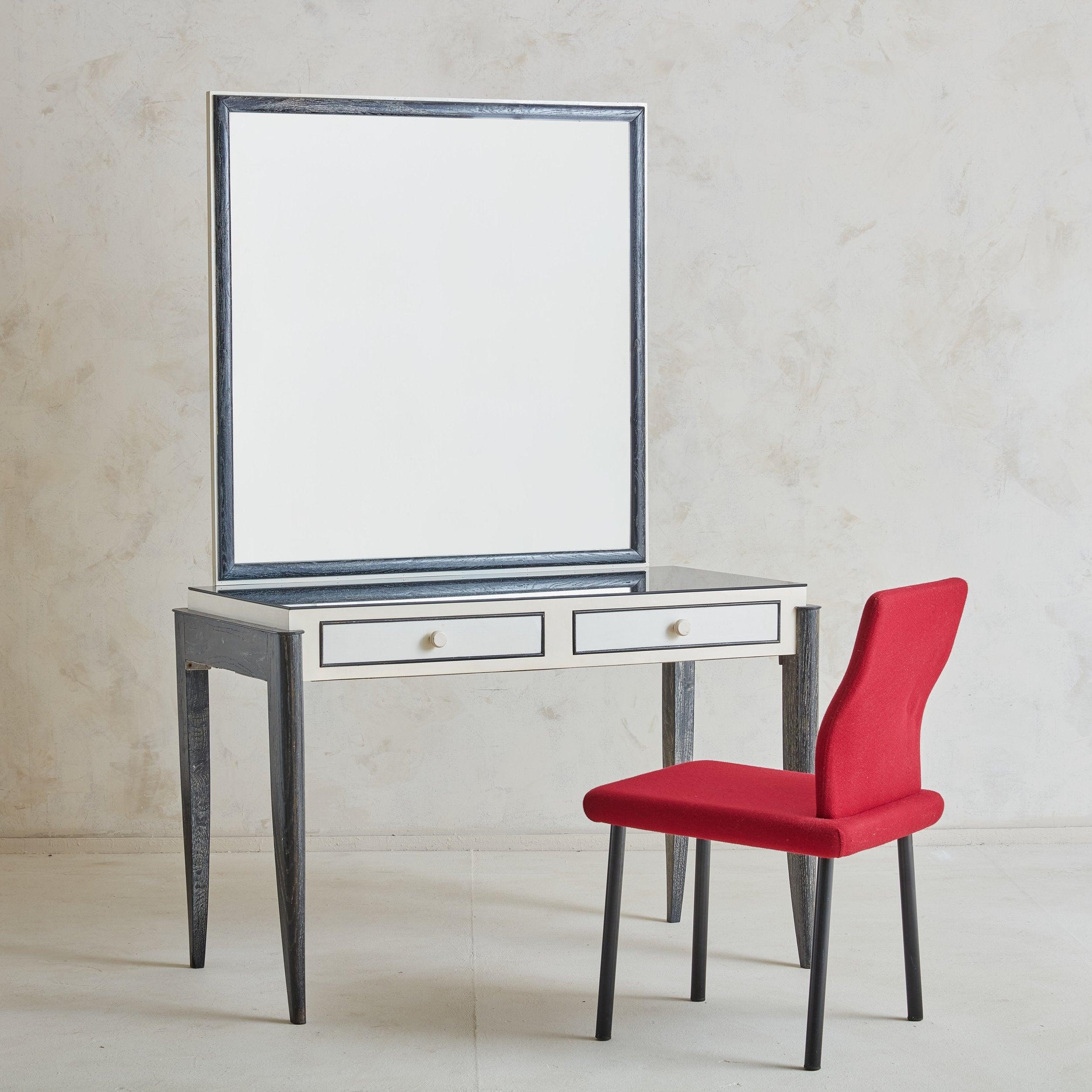 Vintage-Schreibtisch aus gekälktem, ebonisiertem Holz im Art déco-Stil im Angebot 1