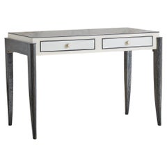 Vintage Art Deco Cerused Ebonized Wood Writing Desk