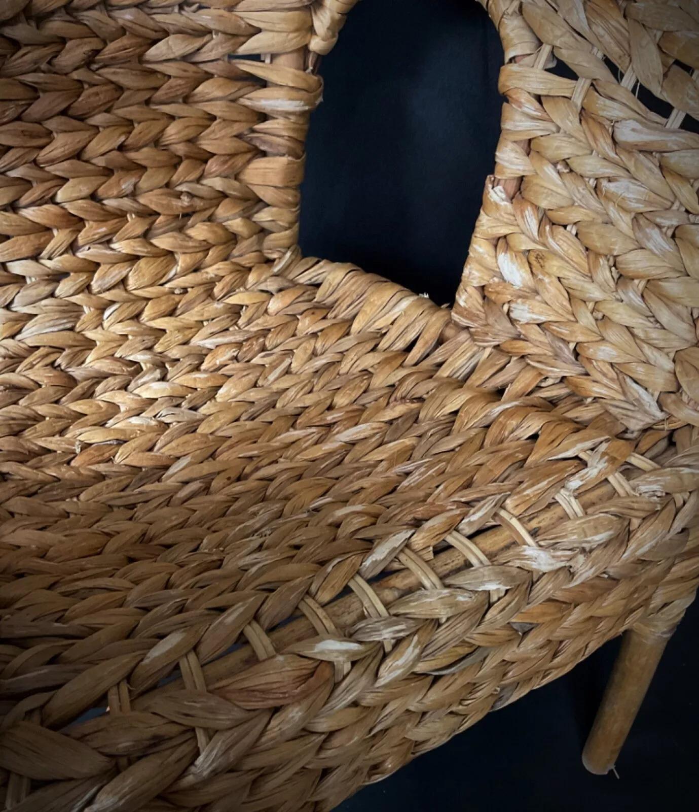 Vintage Art Deco Child's Wicker Armchair – Handwoven Wicker, French - 2Y336 For Sale 1
