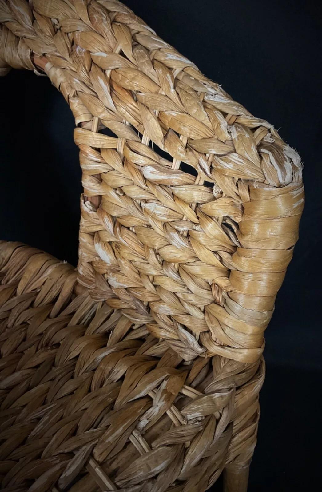 Vintage Art Deco Child's Wicker Armchair – Handwoven Wicker, French - 2Y336 For Sale 3
