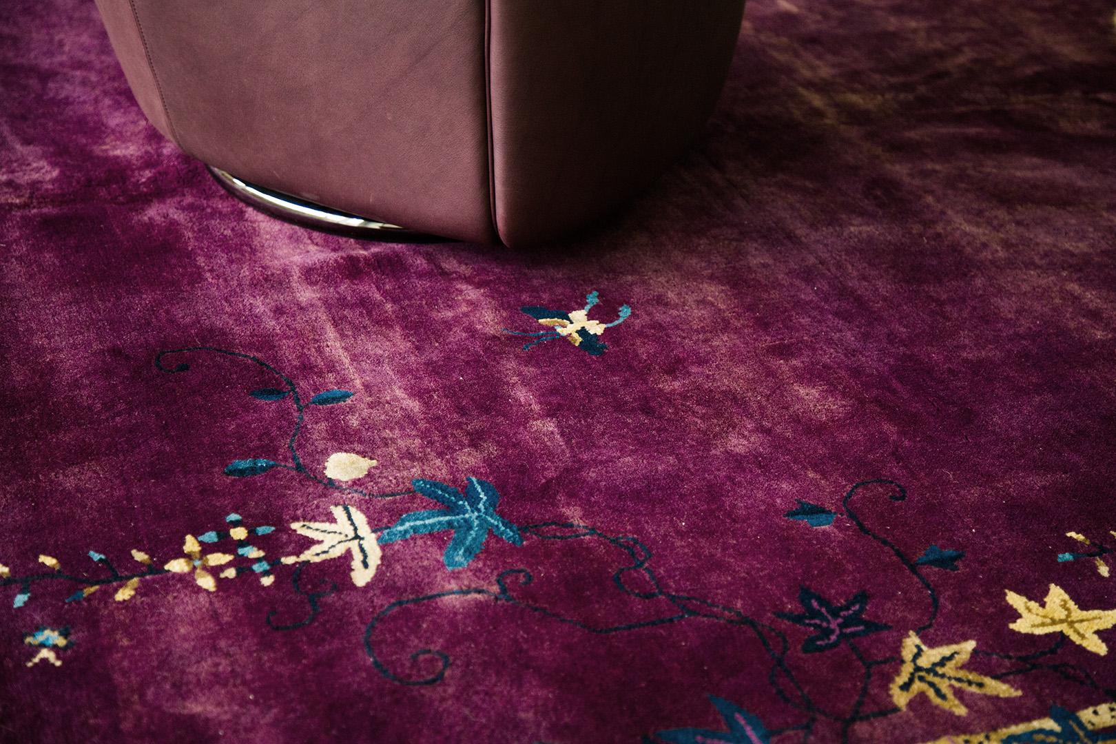 Vintage Art Deco Chinese Rug (Handgeknüpft) im Angebot
