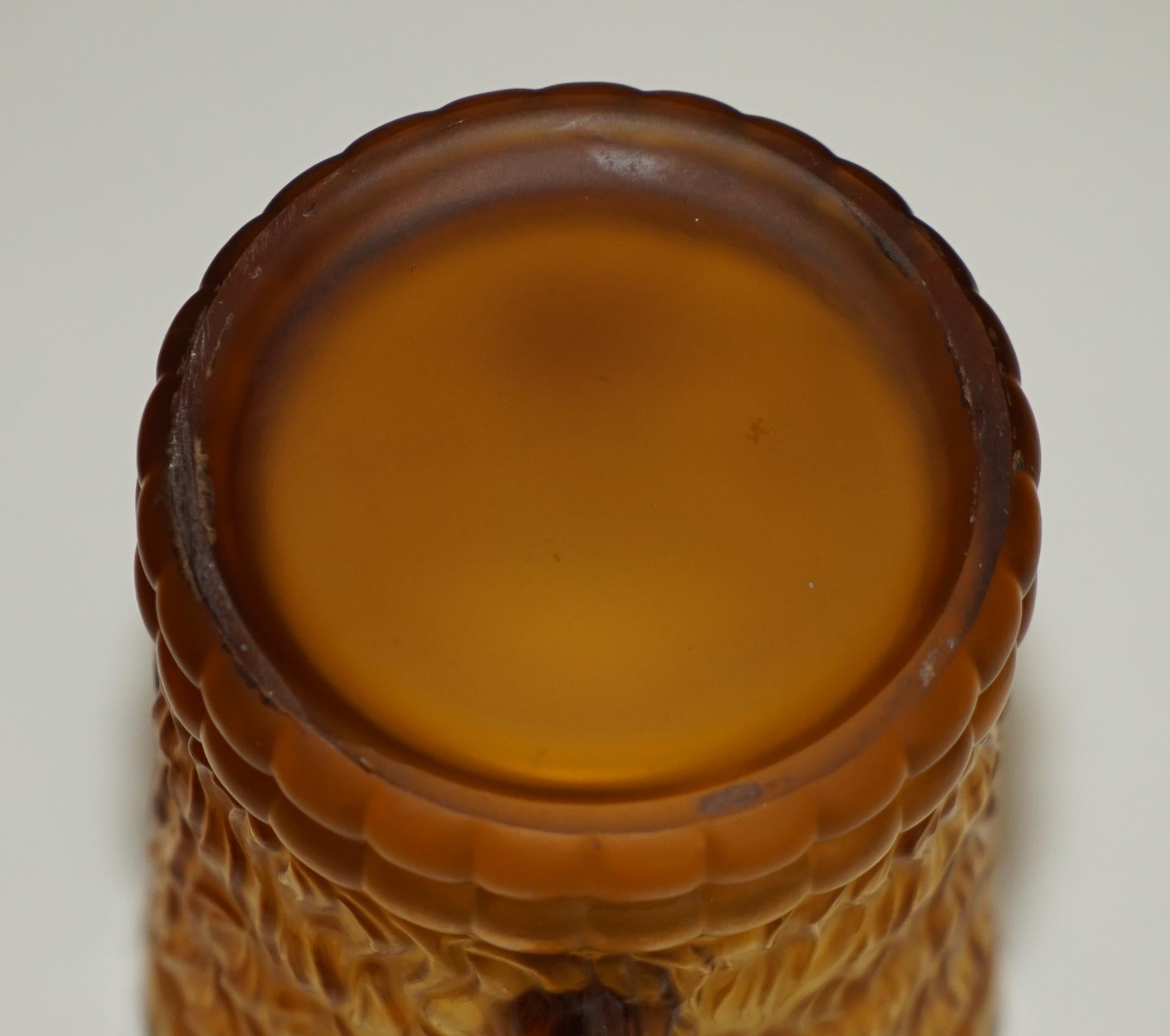 Tailleur coupole AMBER FACE GLASS CUP ART DECO VINTAGE CIRCA 1920's en vente 12