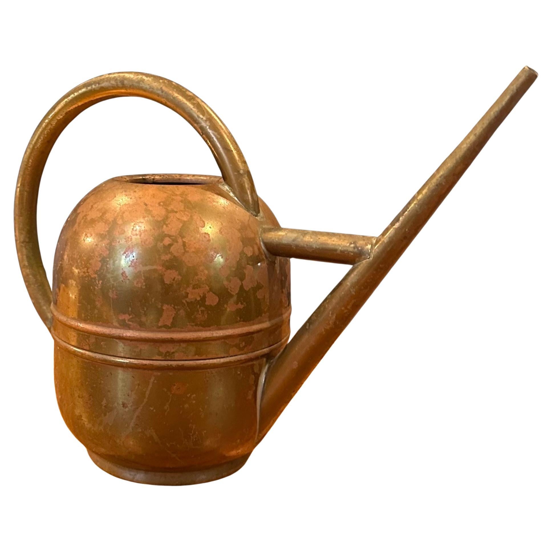 Vintage Art Deco Copper 
Brass Watering Can by Chase and Co.