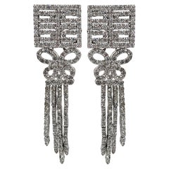 Vintage Art Deco Costume Jewelry CZ Diamonds  Sterling Earrings by Clive Kandel