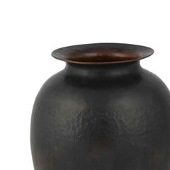 Vintage Art Deco Dark Copper Vase by Hayno Focken, Germany, 1930s