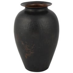 Vintage Art Deco Dark Copper Vase by Hayno Focken, Germany, 1930s