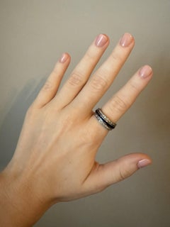 Vintage Art Deco Day & Night  Platinum Eternity Band Sapphire / Ruby