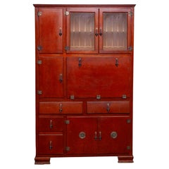 Vintage Art Deco Depression Era Wood Maid Saver Kitchen Cupboard Pantry Cabinet