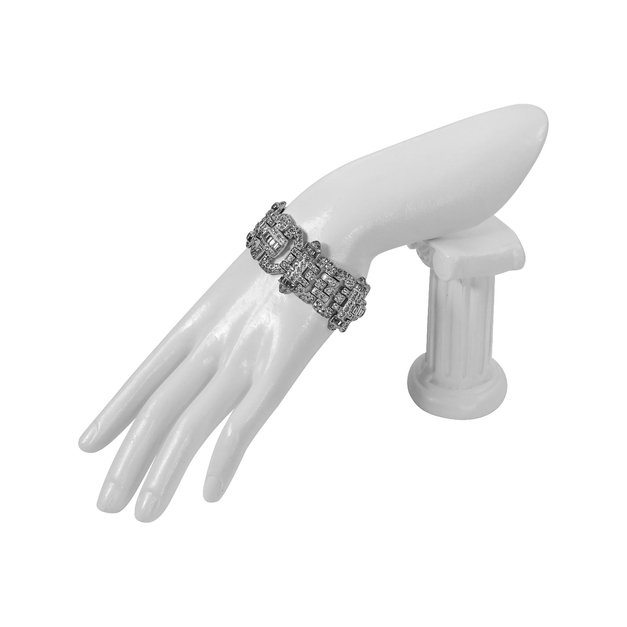 Diamante Art of Vintage Deco  Braccialetto circa anni '40 In condizioni buone in vendita a New York, NY