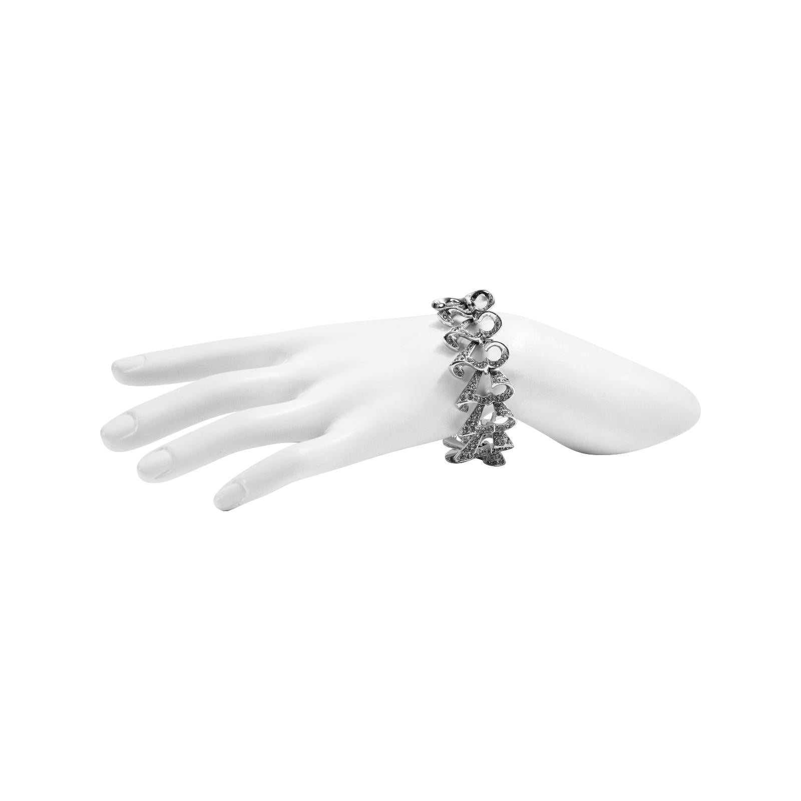Modern Vintage Art Deco Diamante Bracelet, circa 1960s For Sale