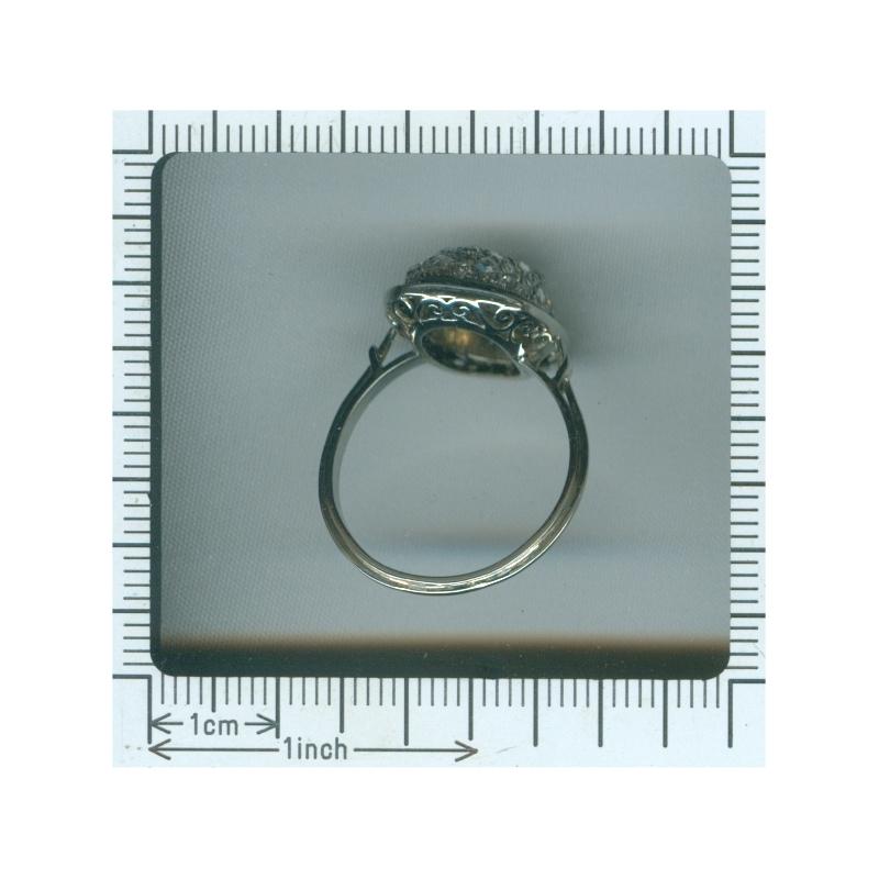 Vintage Art Deco Diamond and Natural Sapphire ‘1.10 Carat’ Engagement Ring For Sale 7