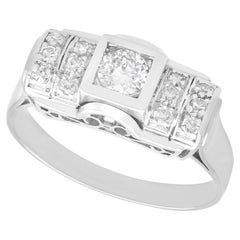 Vintage Art Deco Diamond and Platinum Ring Circa 1950