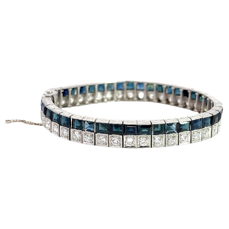 Bracelet Saphir Et Diamant Art Déco - 530 en vente sur 1stDibs
