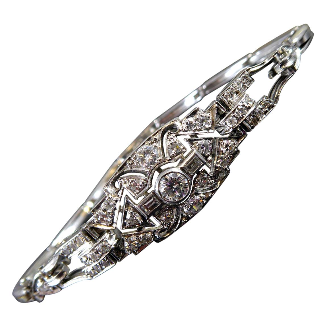 Vintage Art Deco Diamond Bracelet, Circa 1930s