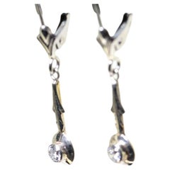 Vintage Art Deco Diamant-Ohrringe, Gelbgold-Diamant-Ohrringe
