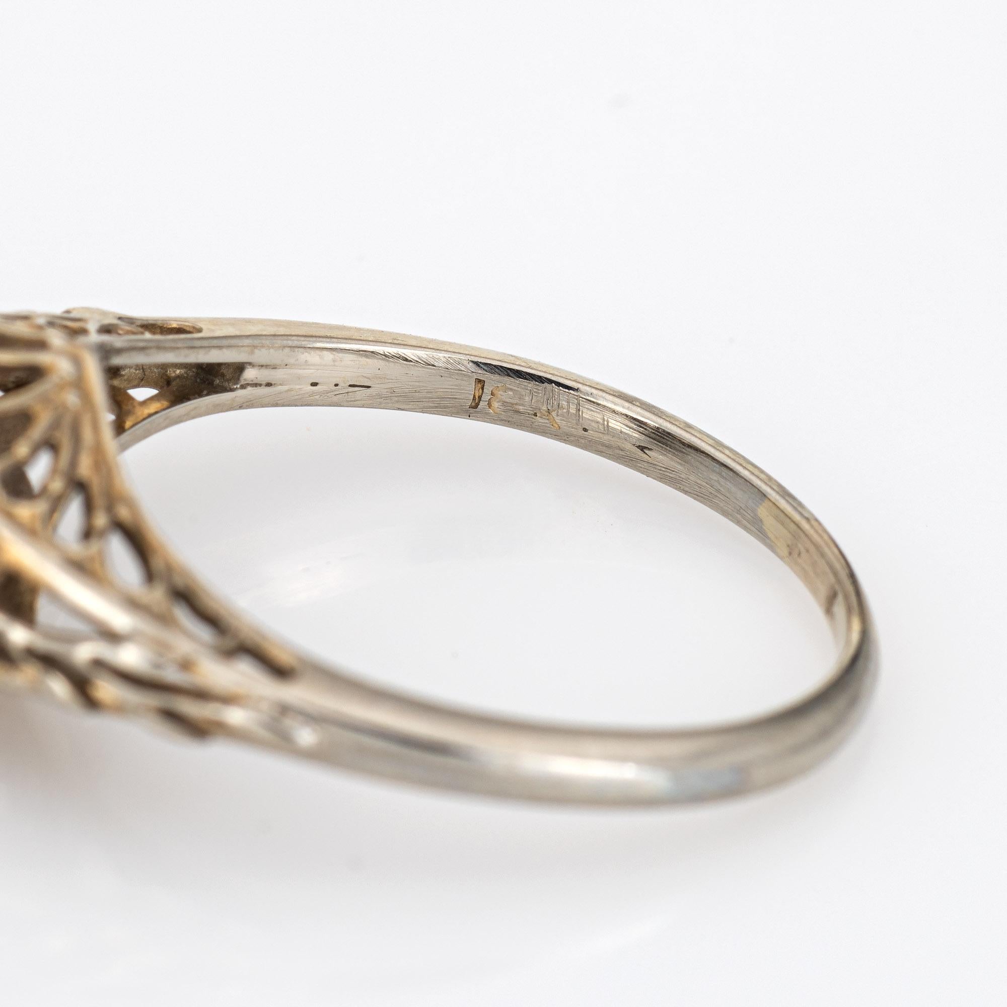 Vintage Art Deco Diamantring 18 Karat Weißgold Old Mine Cut Schmuck 1