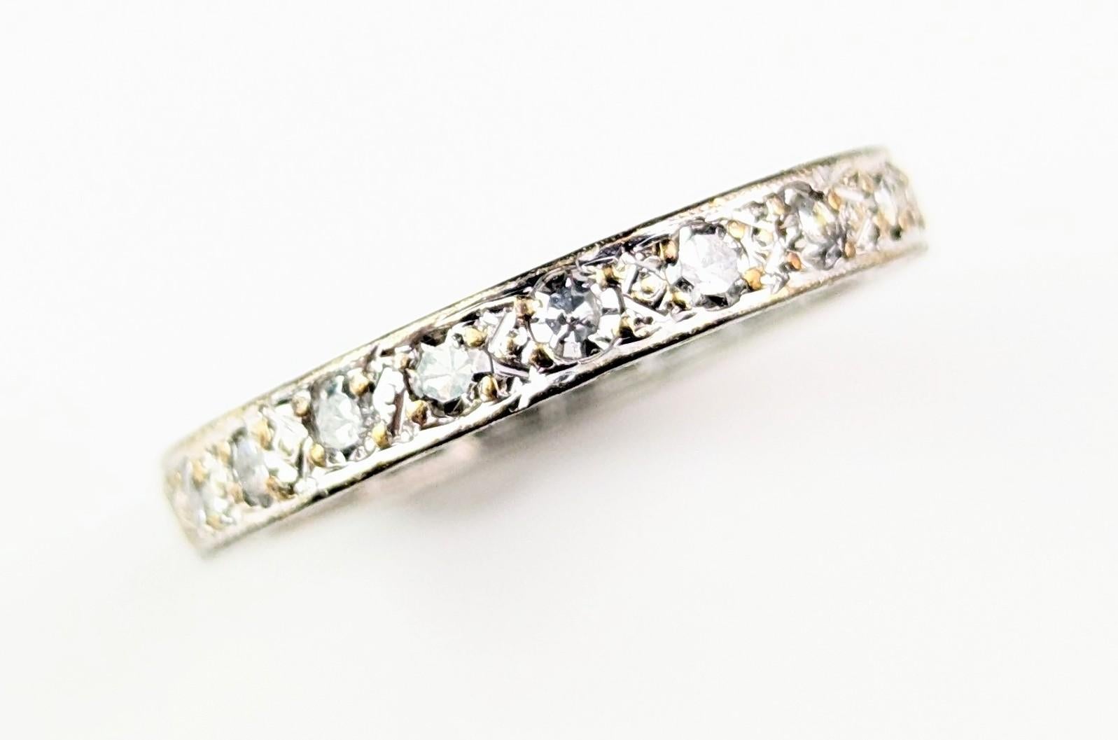 Vintage Art Deco Diamond eternity ring, 18k White gold  For Sale 7