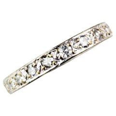 Vintage Art Deco Diamond eternity ring, 18k White gold 