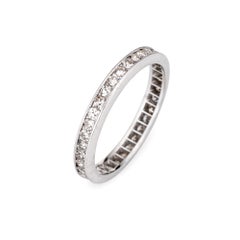 Vintage Art Deco Diamond Eternity Ring Platinum Band Wedding Jewelry