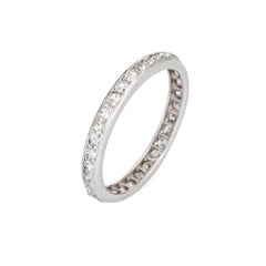 Vintage Art Deco Diamond Eternity Ring Platinum Wedding Band Jewelry