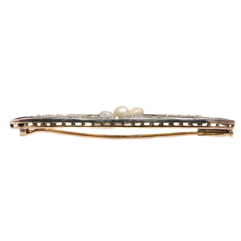 Vintage Art Deco Diamond Onyx and Pearl Brooch For Sale at 1stDibs