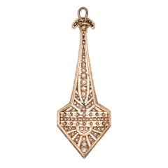 Vintage Art Deco Diamond Pendant Antique 18 Karat Gold Platinum Fine Jewelry