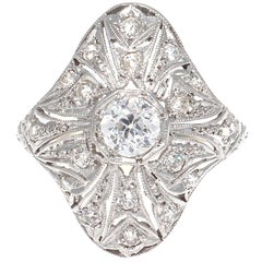 Vintage Art Deco Diamond Platinum Engagement Ring