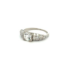 Vintage Art Deco Diamond Platinum Solitaire Ring