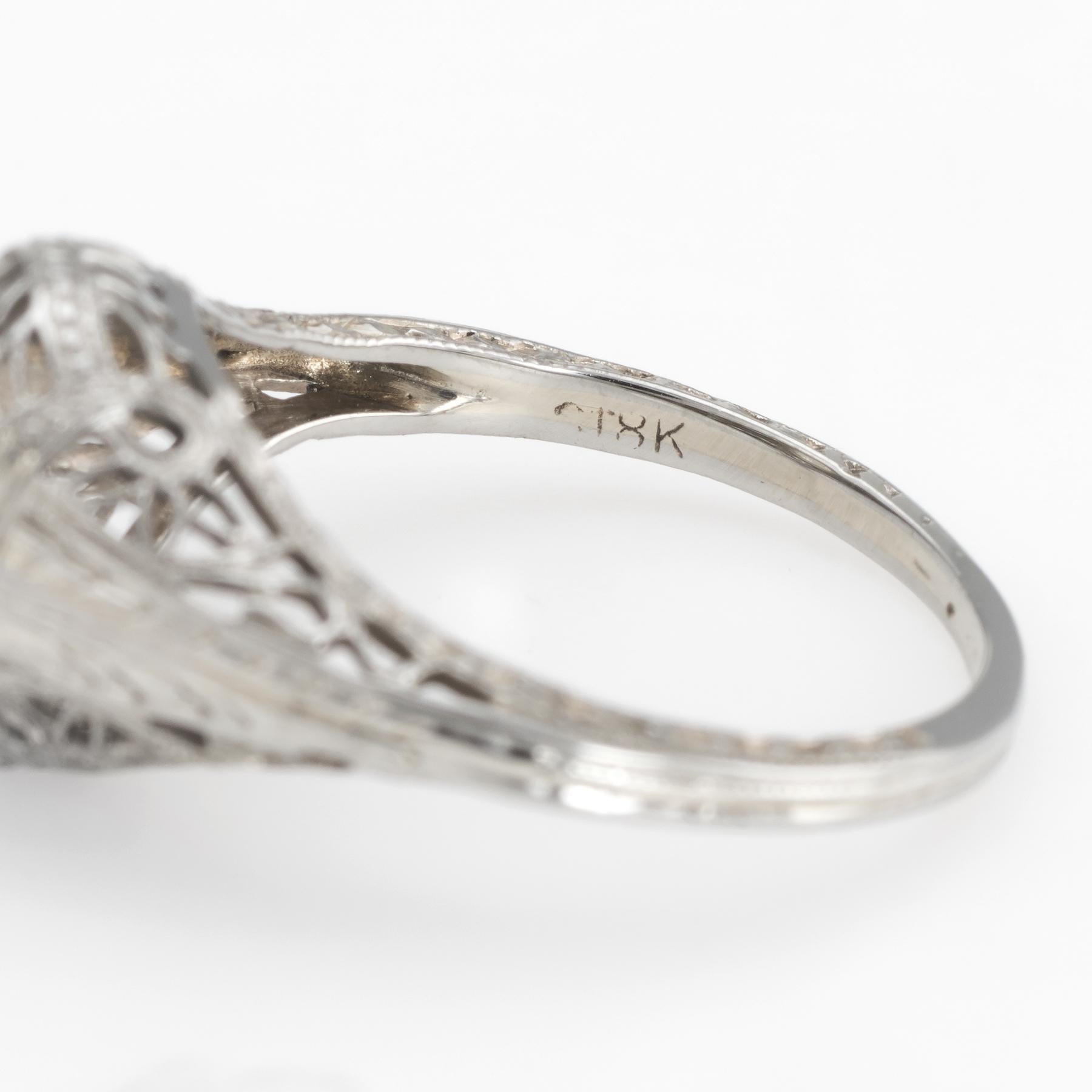 Vintage Art Deco Diamond Ring 0.60ctw Old Mine Filigree Engagement Jewelry For Sale 2