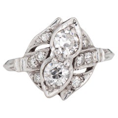 Vintage Art Deco Diamond Ring 14k White Gold Alternative Engagement Jewelry Sz 5
