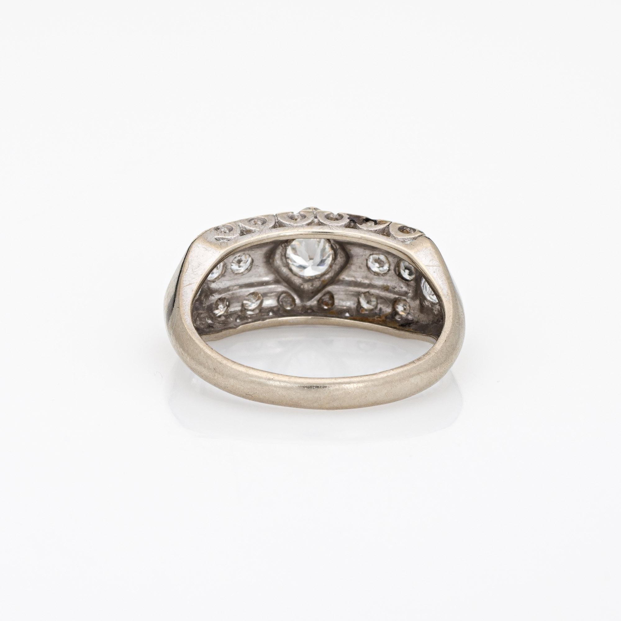 Women's Vintage Art Deco Diamond Ring 14k White Gold Band Estate Fine Jewelry Sz 5.75