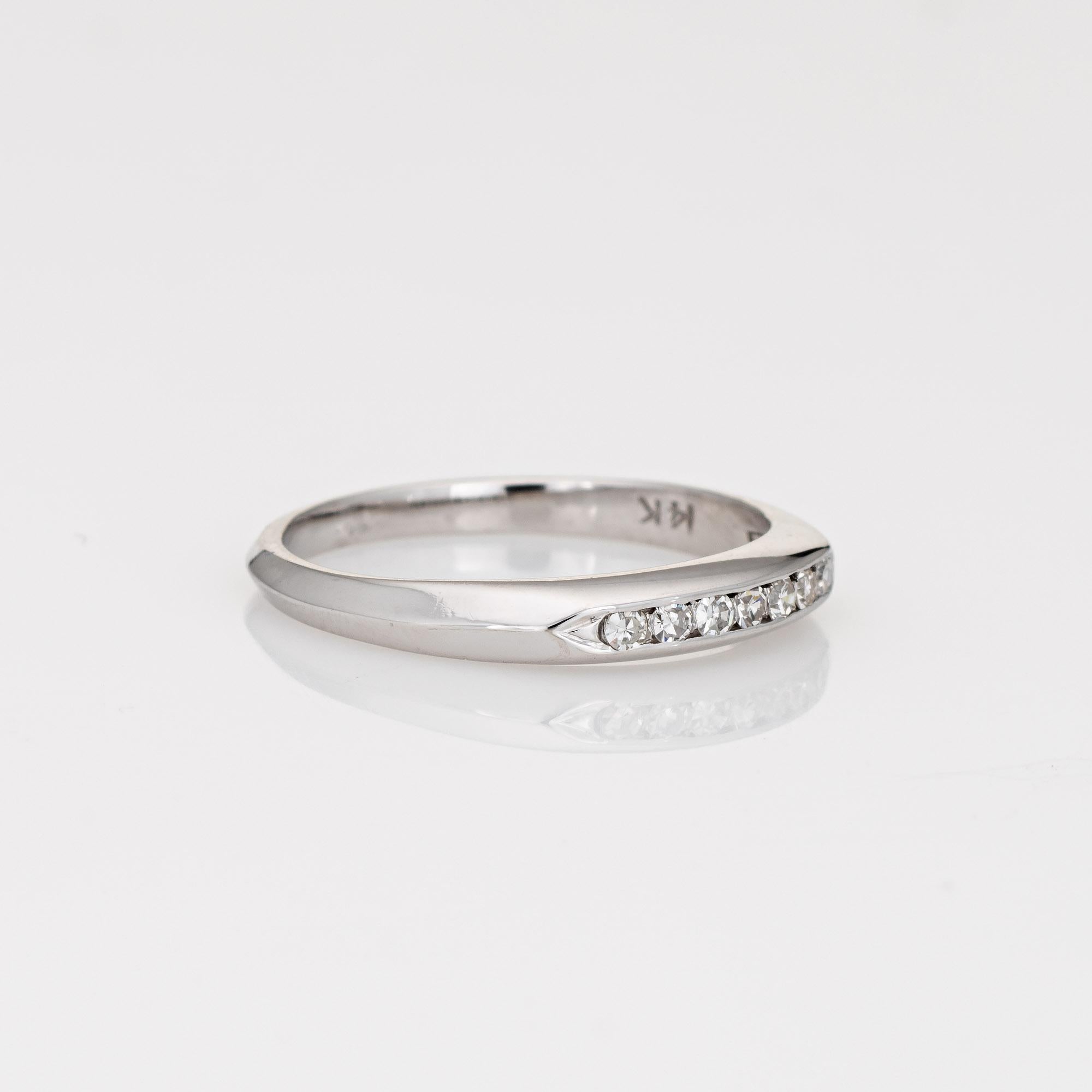 Round Cut Vintage Art Deco Diamond Ring 14 Karat White Gold Wedding Band Fine Jewelry