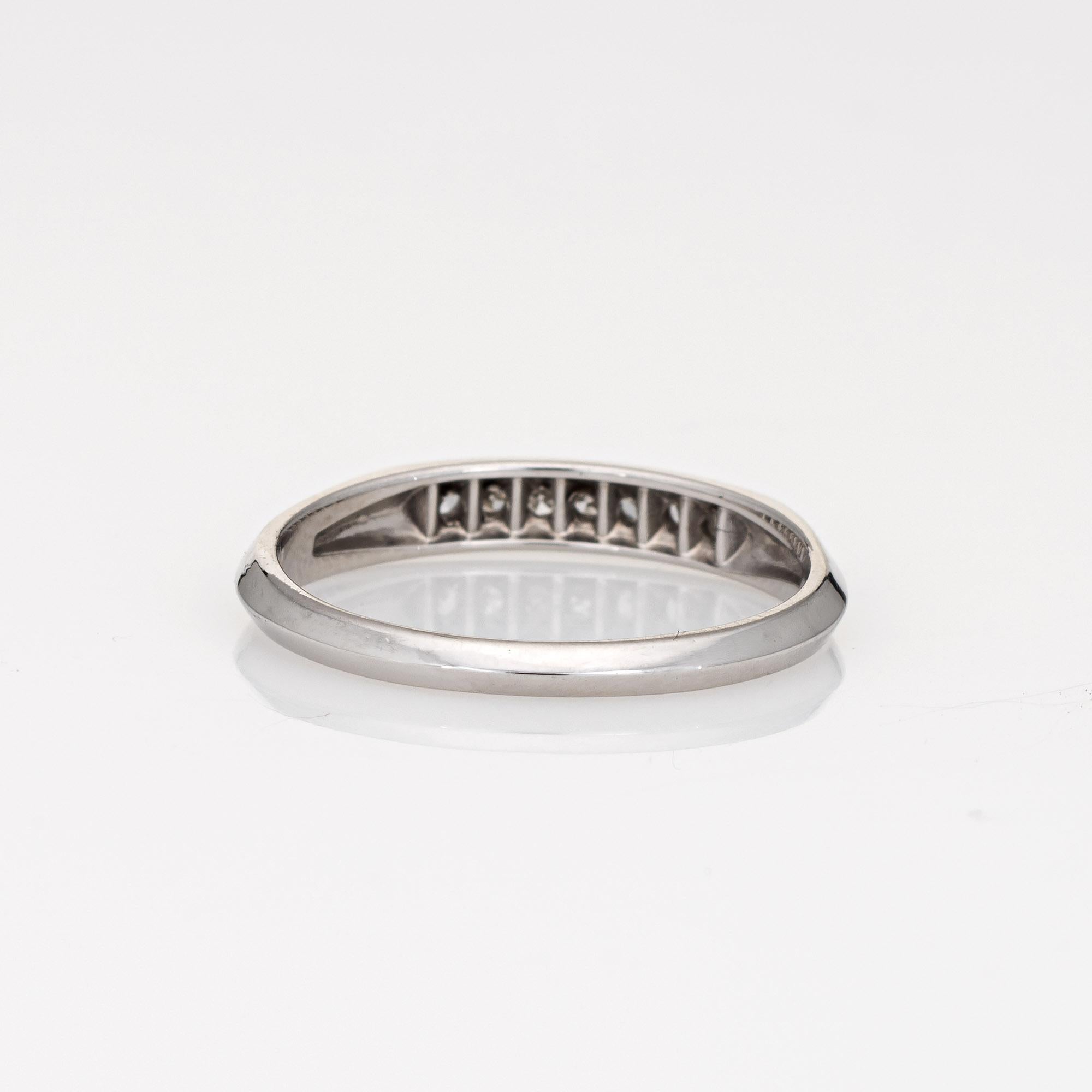 Women's Vintage Art Deco Diamond Ring 14 Karat White Gold Wedding Band Fine Jewelry