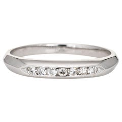 Vintage Art Deco Diamond Ring 14 Karat White Gold Wedding Band Fine Jewelry