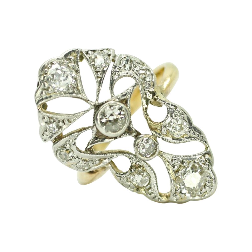 Vintage Art Deco Style Diamond Ring in 18k Gold