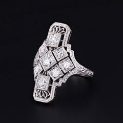 Vintage Art Deco Diamond Ring in Platinum, Circa 1920