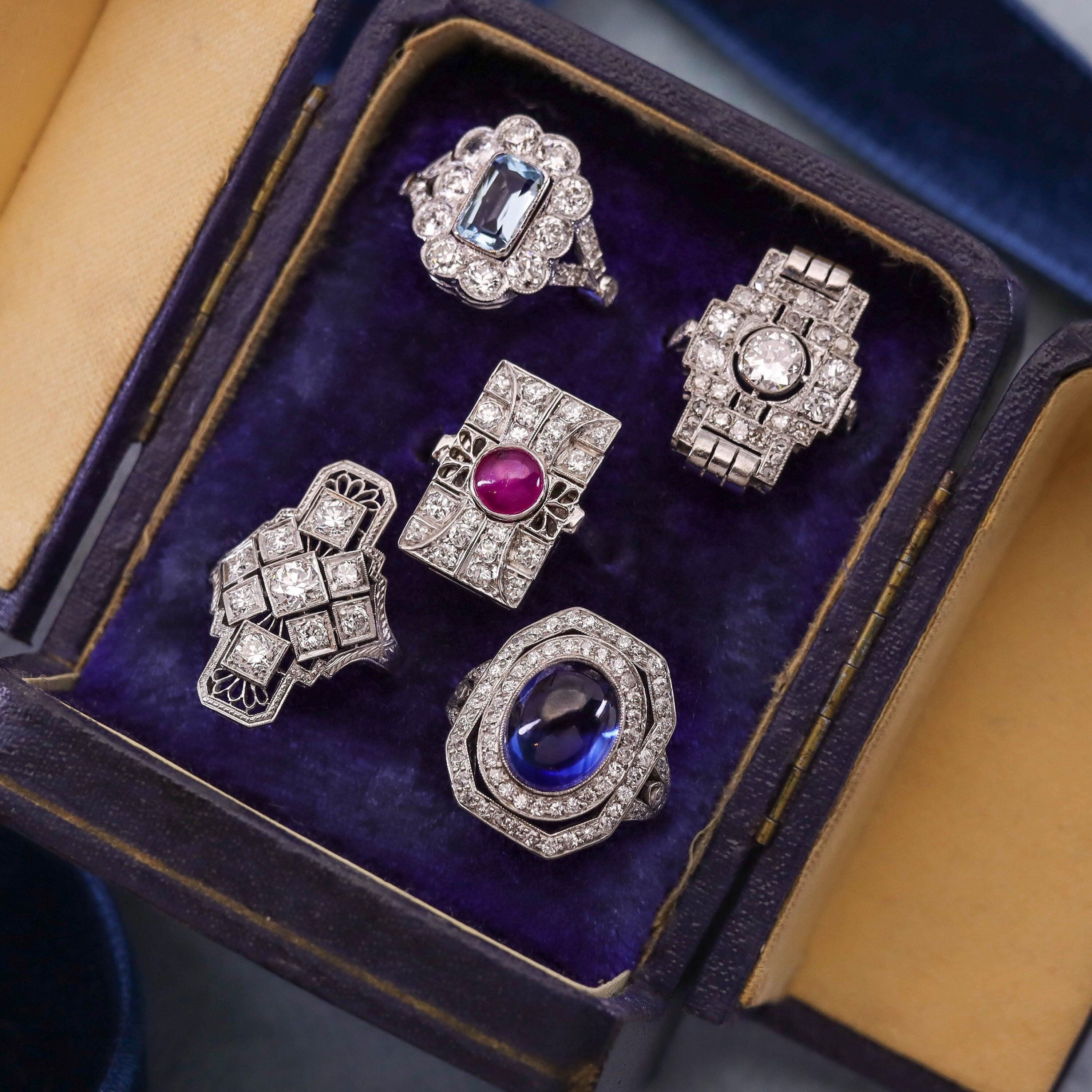Anello con diamante Art of Vintage in platino in vendita 2