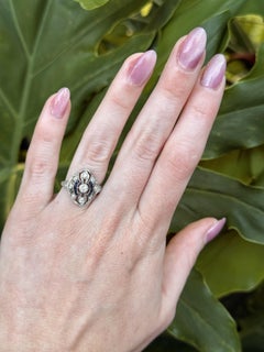 Vintage Art Deco Diamond & Sapphire Platinum Cocktail Ring