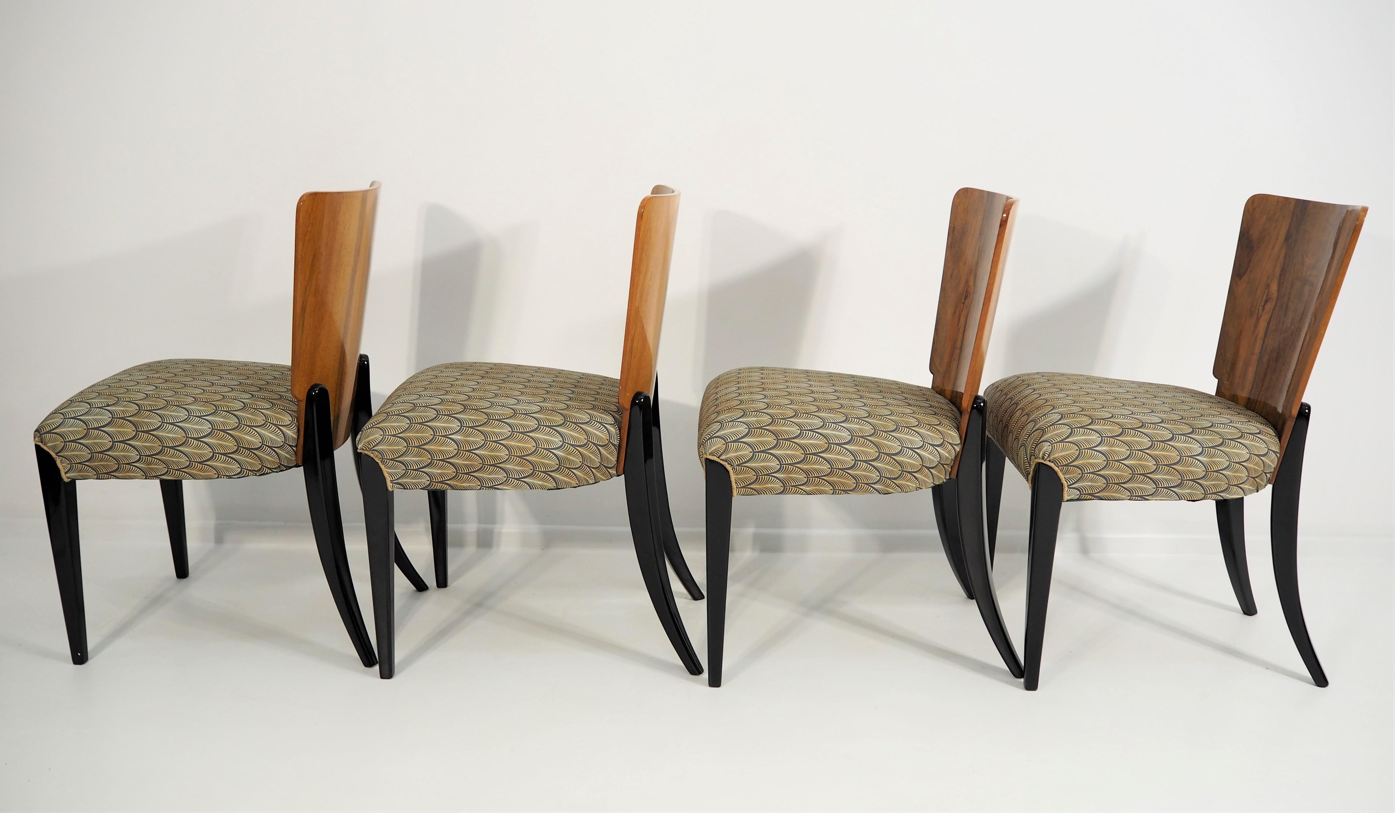 Vintage Art Deco Dining Chairs by Jindřich Halabala for Thonet, Set of 4 In Good Condition In Bielsko Biala, slaskie