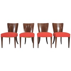 Vintage Art Deco Dining Chairs by Jindrich Halabala for Thonet, Set of 4