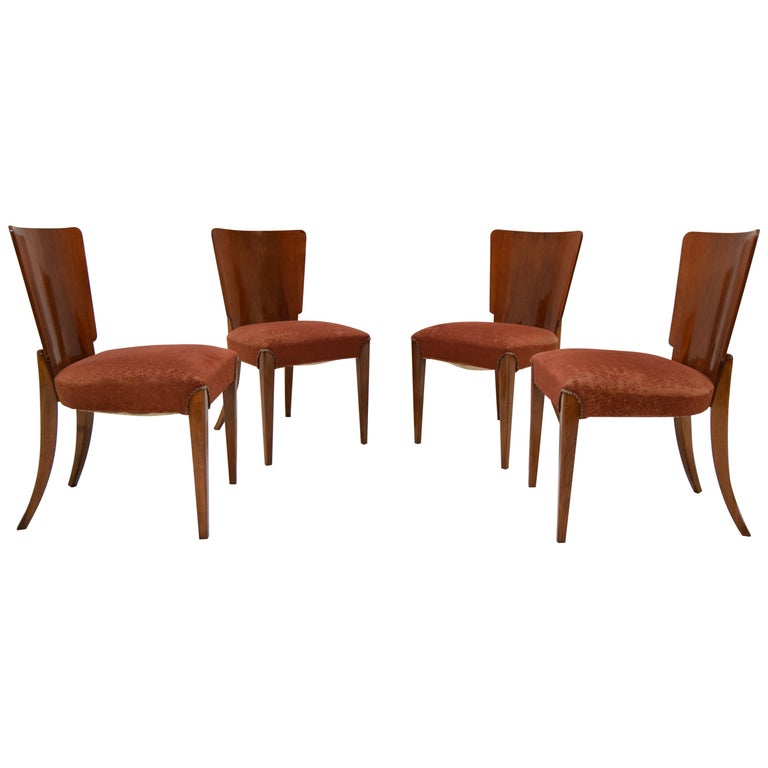 Vintage Art Deco Dining Chairs By Jindrich Halabala for Set of