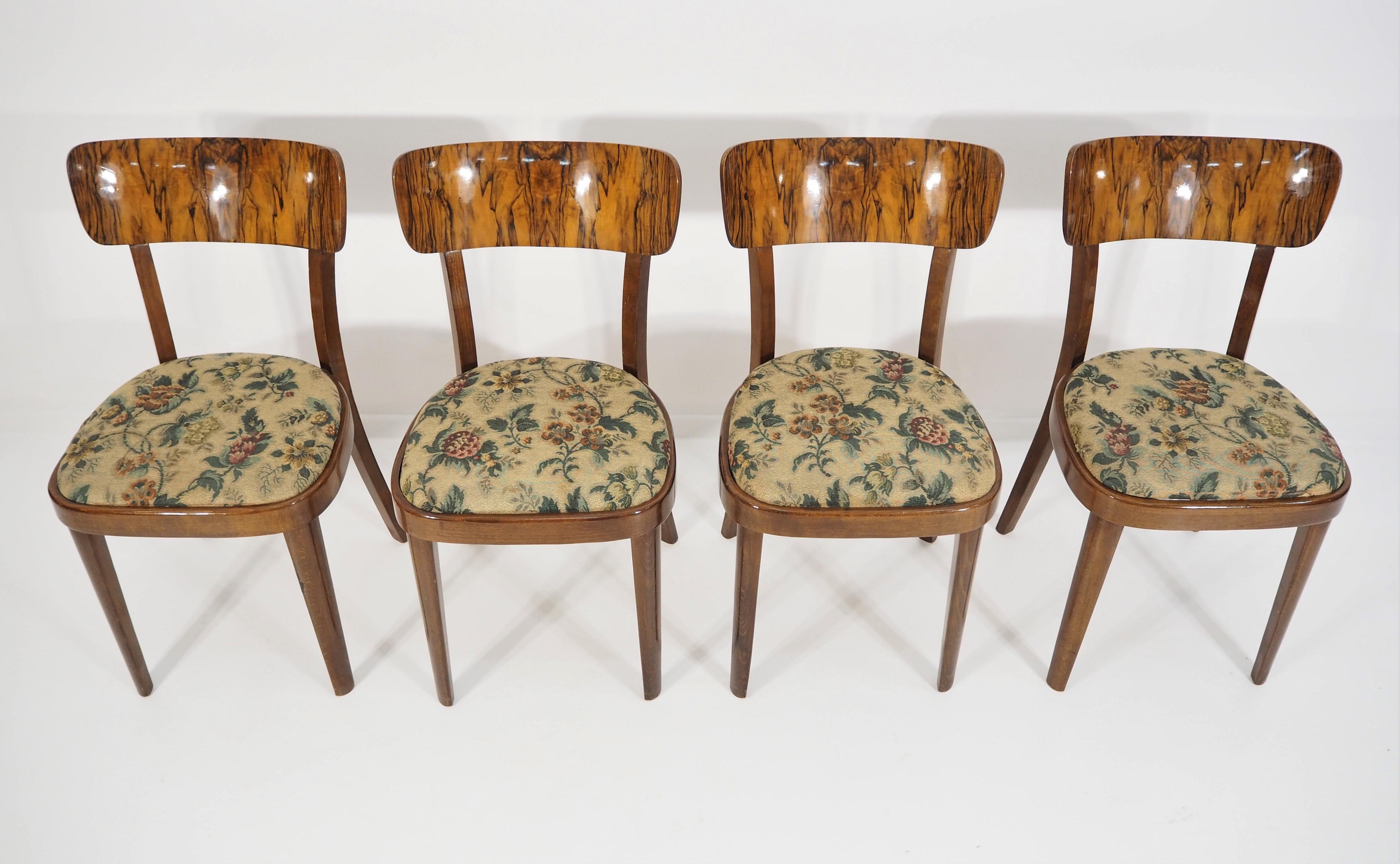 Mid-20th Century Vintage Art Deco Dining Chairs, circa 1960, Set of 4