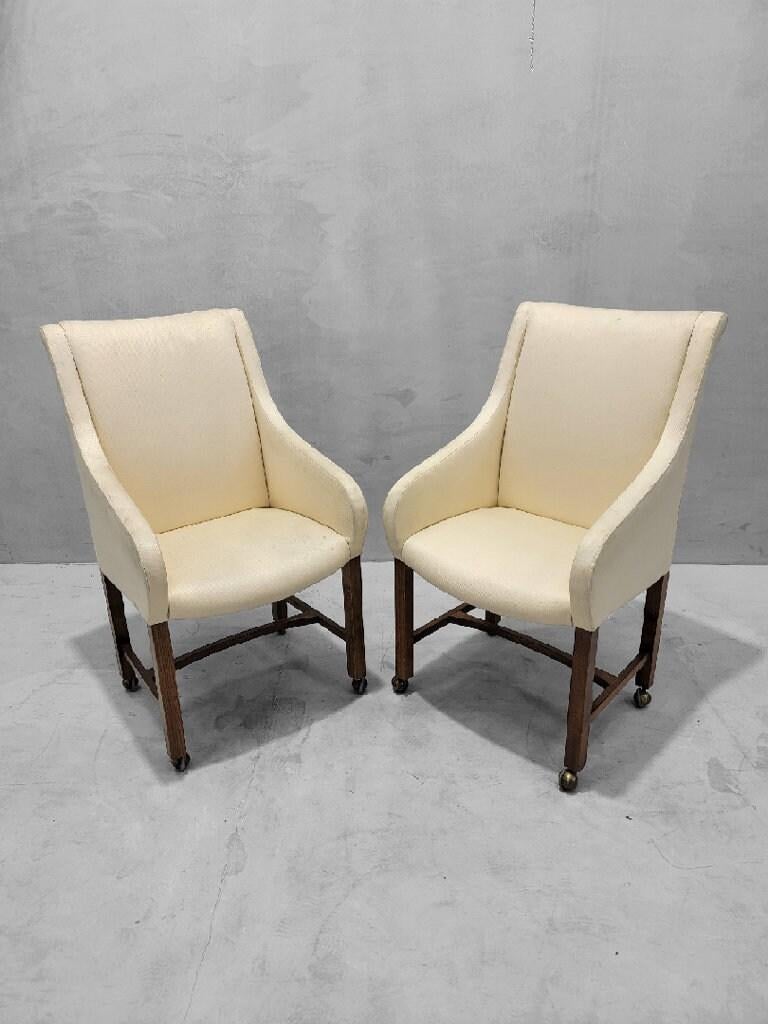 20th Century Vintage Art Deco Dining Chairs Styled After Baker Furniture Company - Set 8 For Sale