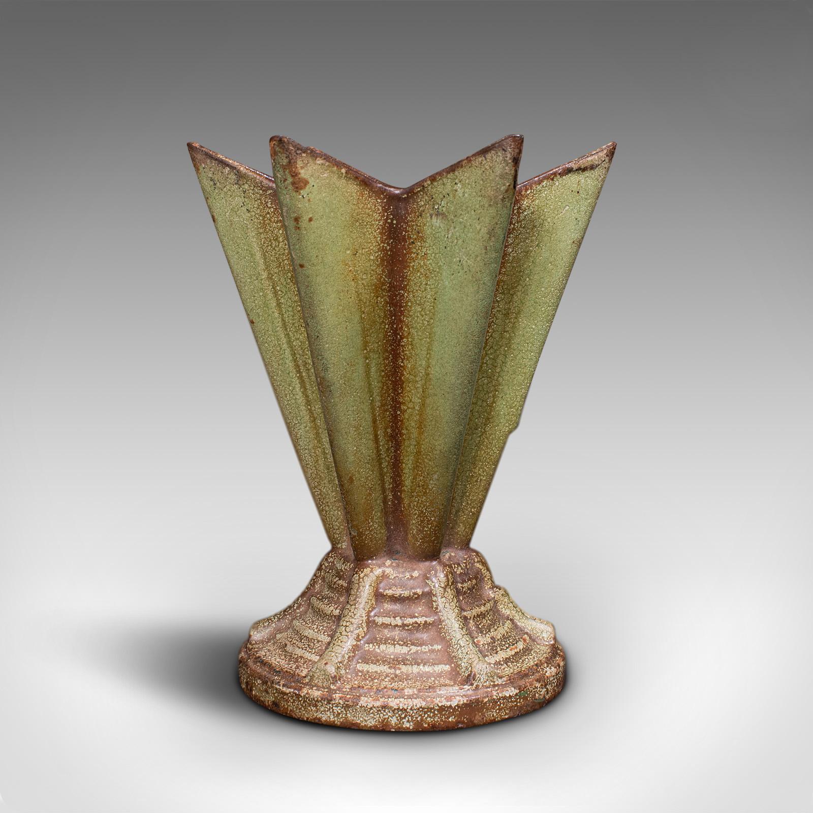 British Vintage Art Deco Display Vase, English, Cast Iron, Planter, Jardiniere, C.1930 For Sale