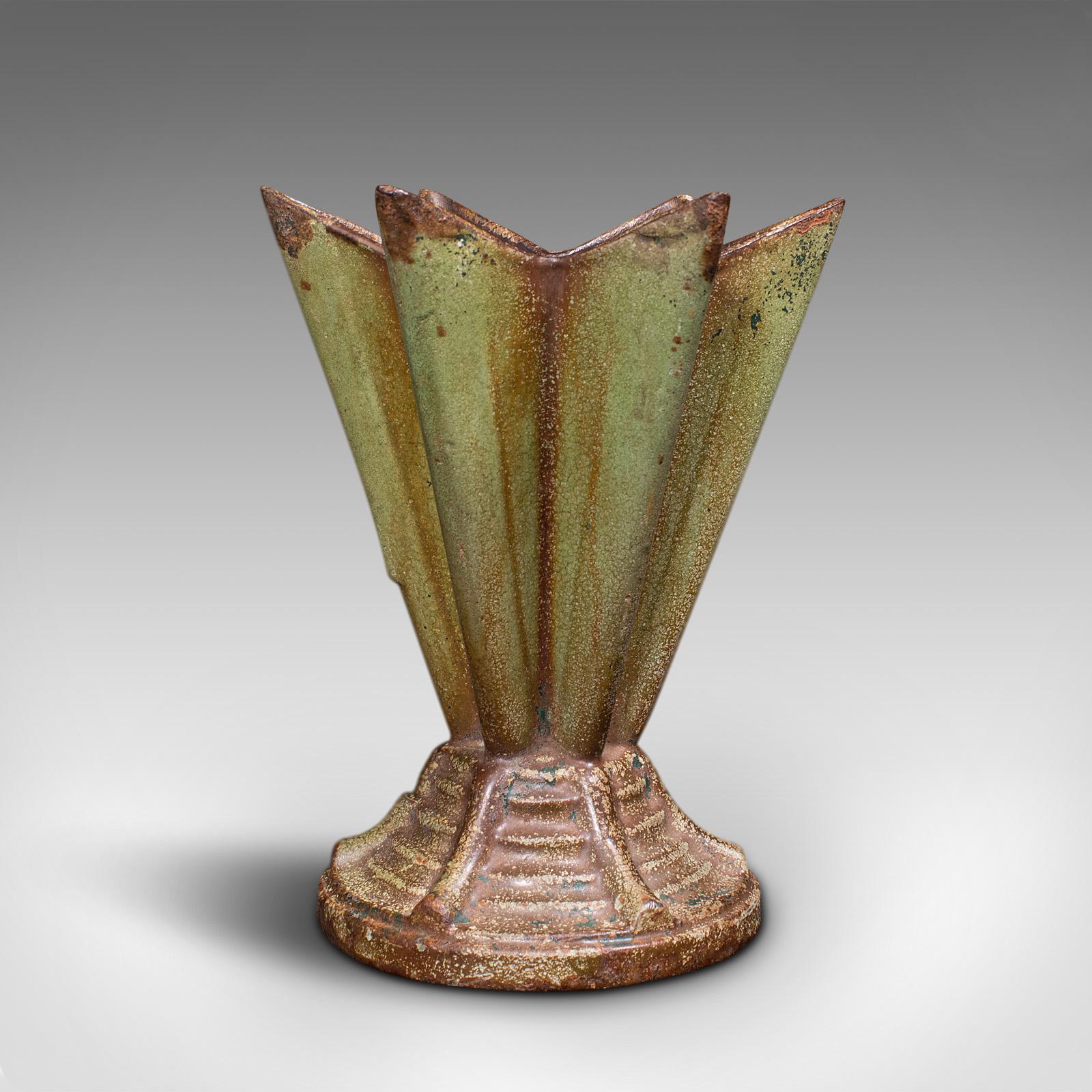 20th Century Vintage Art Deco Display Vase, English, Cast Iron, Planter, Jardiniere, C.1930 For Sale
